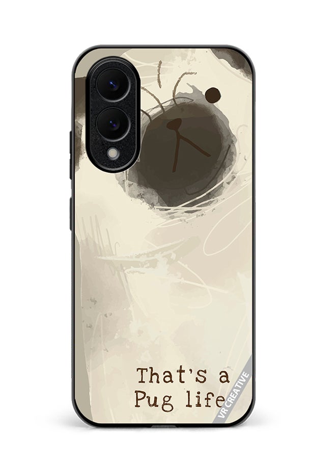 VR CREATIVE Protective Case Cover For Samsung Galaxy S25 Edge Pug Life Design Multicolour