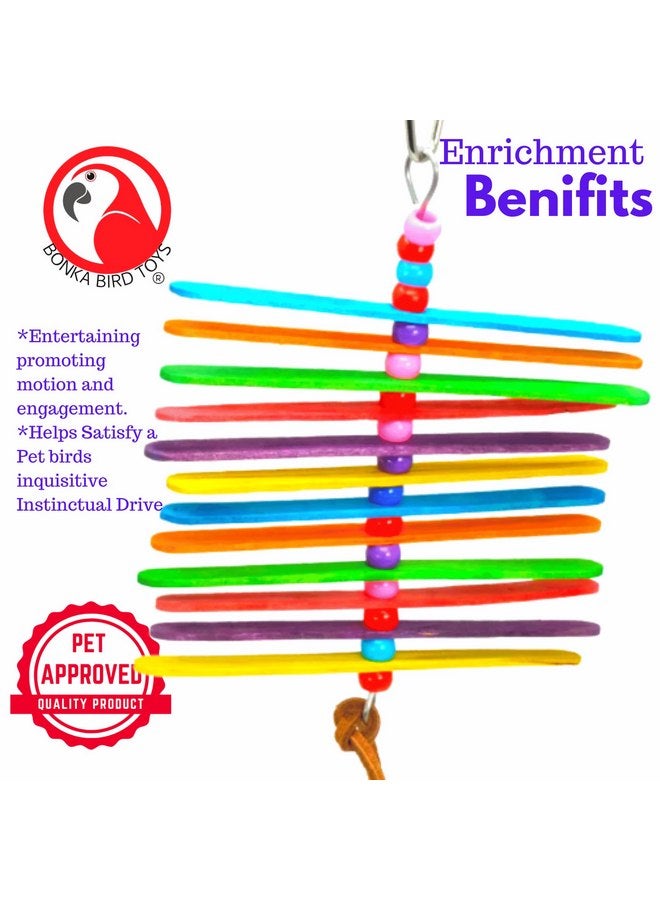 Bonka Bird Toys Bonka Bird Toys 868 Mini Stick Natural Chew Colorful Parrot Parrotlet Cockatiel Cockatoo Budgie - Image 2