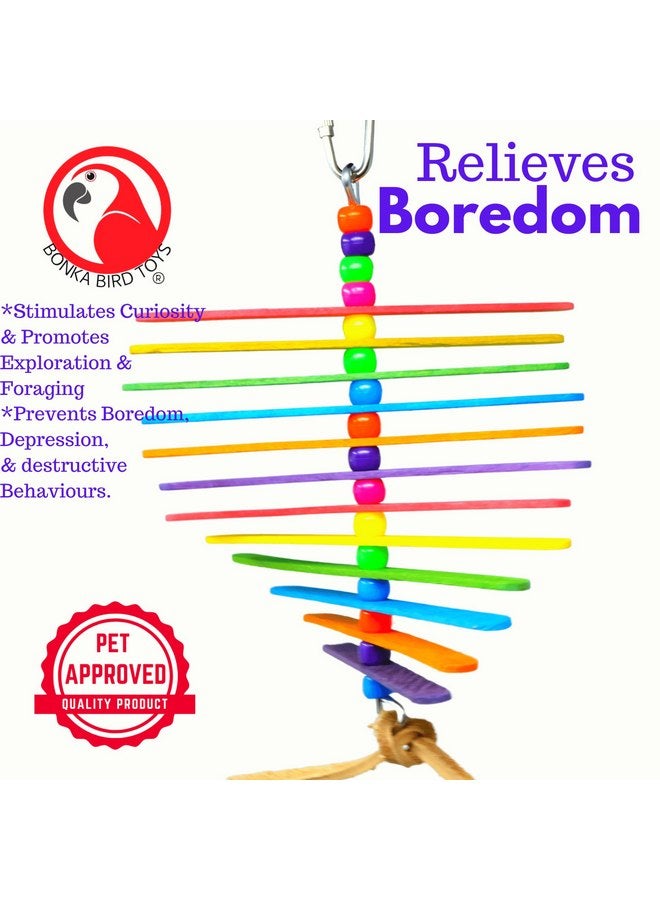 Bonka Bird Toys Bonka Bird Toys 868 Mini Stick Natural Chew Colorful Parrot Parrotlet Cockatiel Cockatoo Budgie - Image 3