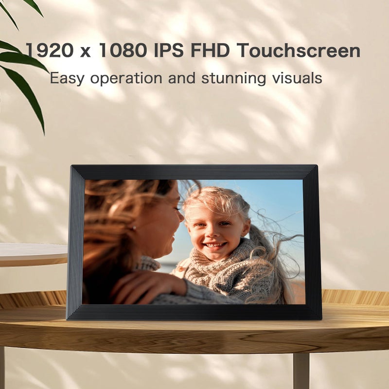 Pastigio Digital Picture Frame WiFi, 15.6 Inch Frameo Digital Photo Frame, 32GB Memory, 1920*1080 IPS HD Touch Screen, Auto-Rotate, Share Pictures Video Instantly, Gift for Mom, Wedding, Birthday, Anniversary - Image 3