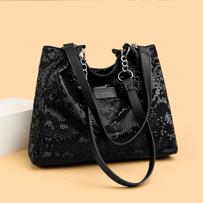 New Fish Scale Pattern Fashionable And Versatile Commuting Travel Large-Capacity Women'S Shoulder Tote Bag - Image 5