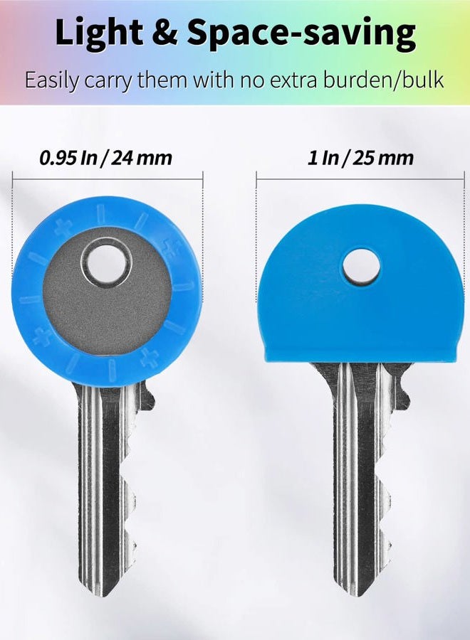 Vibit 80 Pack Key Cap Tags Set in 8 Assorted Colors Plastic Key Identifier Coding Label Covers for Standard Flat House Keys (Not Suitable for Odd-Shaped Keys), 2 Styles - Image 5