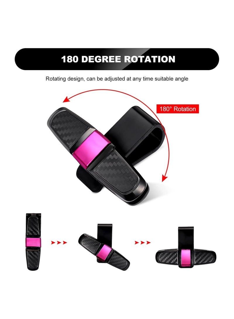 Glasses Holders for Car Sun Visor, Sunglasses Holder Clip Hanger Eyeglasses Mount, Double-Ends Clip 180 Degree Rotational Car Glasses Holder