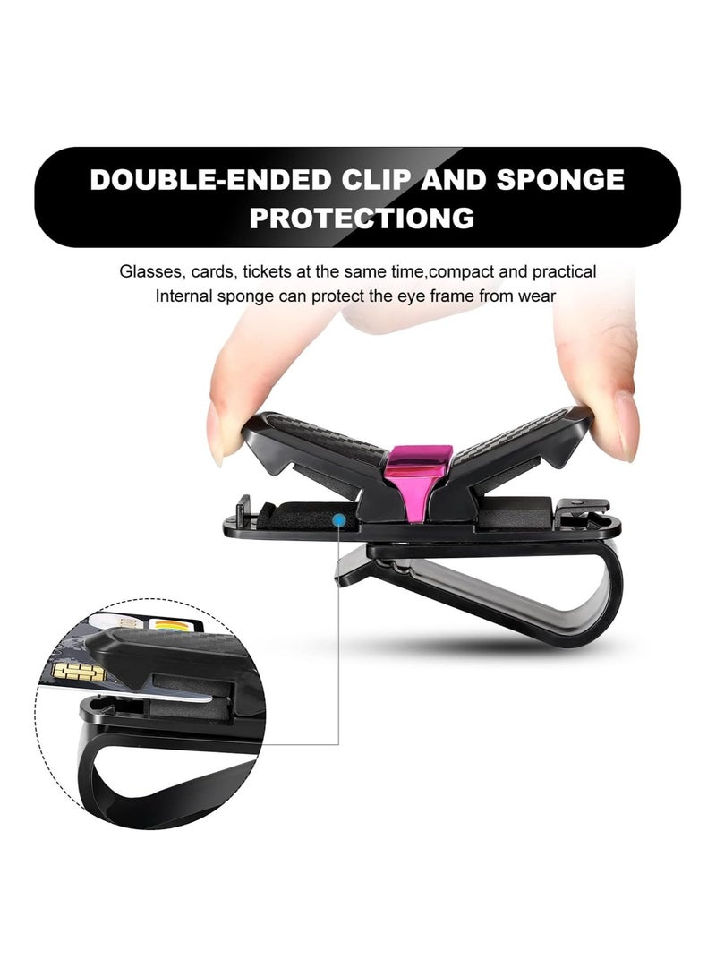 Glasses Holders for Car Sun Visor, Sunglasses Holder Clip Hanger Eyeglasses Mount, Double-Ends Clip 180 Degree Rotational Car Glasses Holder