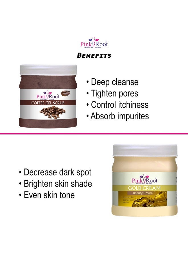 Pink Root Gold Cream 500gm with Coffee Gel Scrub 500gm - Image 5