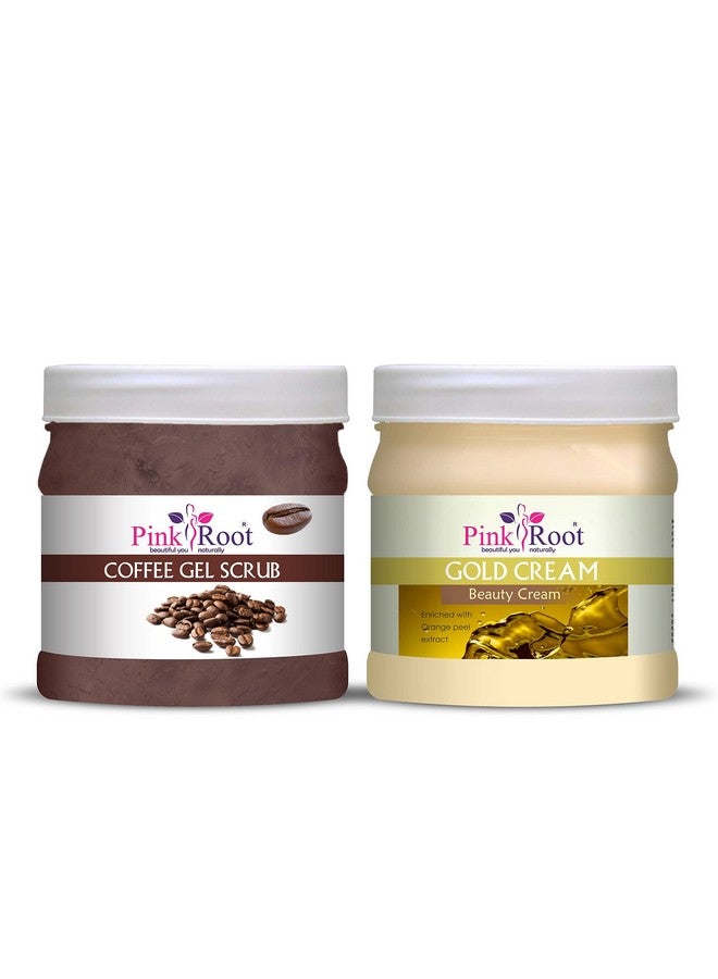 Pink Root Gold Cream 500gm with Coffee Gel Scrub 500gm - Image 1