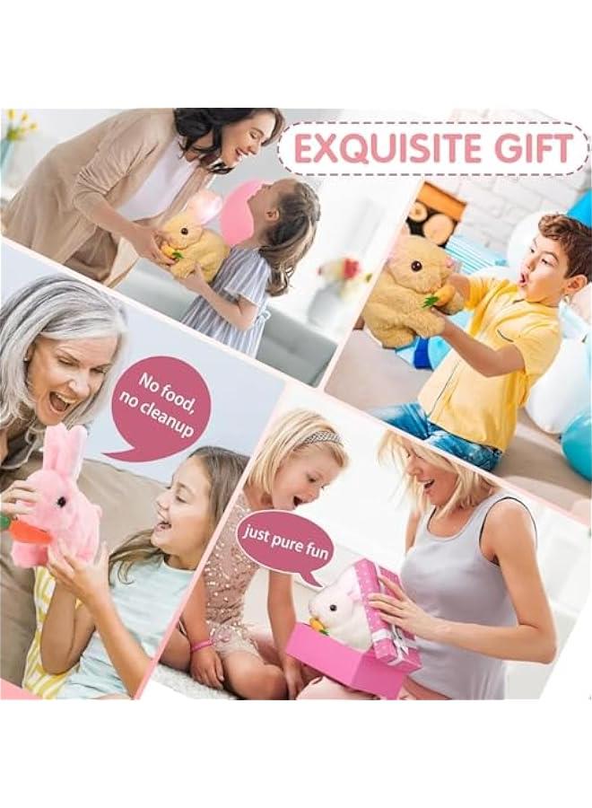 Arabest Realistic White and Brown Rabbit Toy, Interactive Jumping and Shaking Head, Twitter Sound, Rabbit Reality Experience!  - Image 2