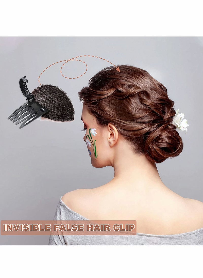 Excefore Puff Hair Head Cushion, 3 Pcs Invisible Fluffy Hair Clip, Fluffy Princess Styling Hair Pad, luffy Styling Insert Increase Hair Base Set, Fluffy Hair Accessory for Women and Girls (Brown) - Image 2
