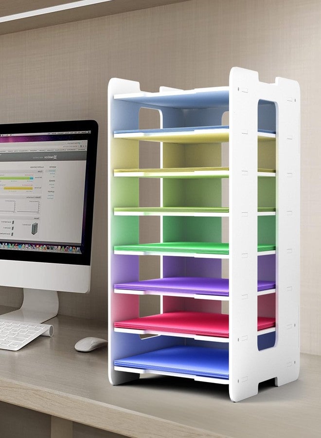 CKAGF 12x12 Paper Organizer Storage - 8 Tier Scrapbook Paper Storage Organizer, Stackable Construction Paper Holder, Craft Organizers and Storage for Office, Classroom, Craft Room, and Home - Image 3