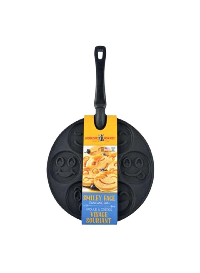 نورديك وير مقلاة بان كيك دائرية غير لاصقة على شكل وجه مبتسم، 7 تجاويف، ألومنيوم، أسود - 5.08 x 46.99 x 26.416 cm 01920AHS - Image 2