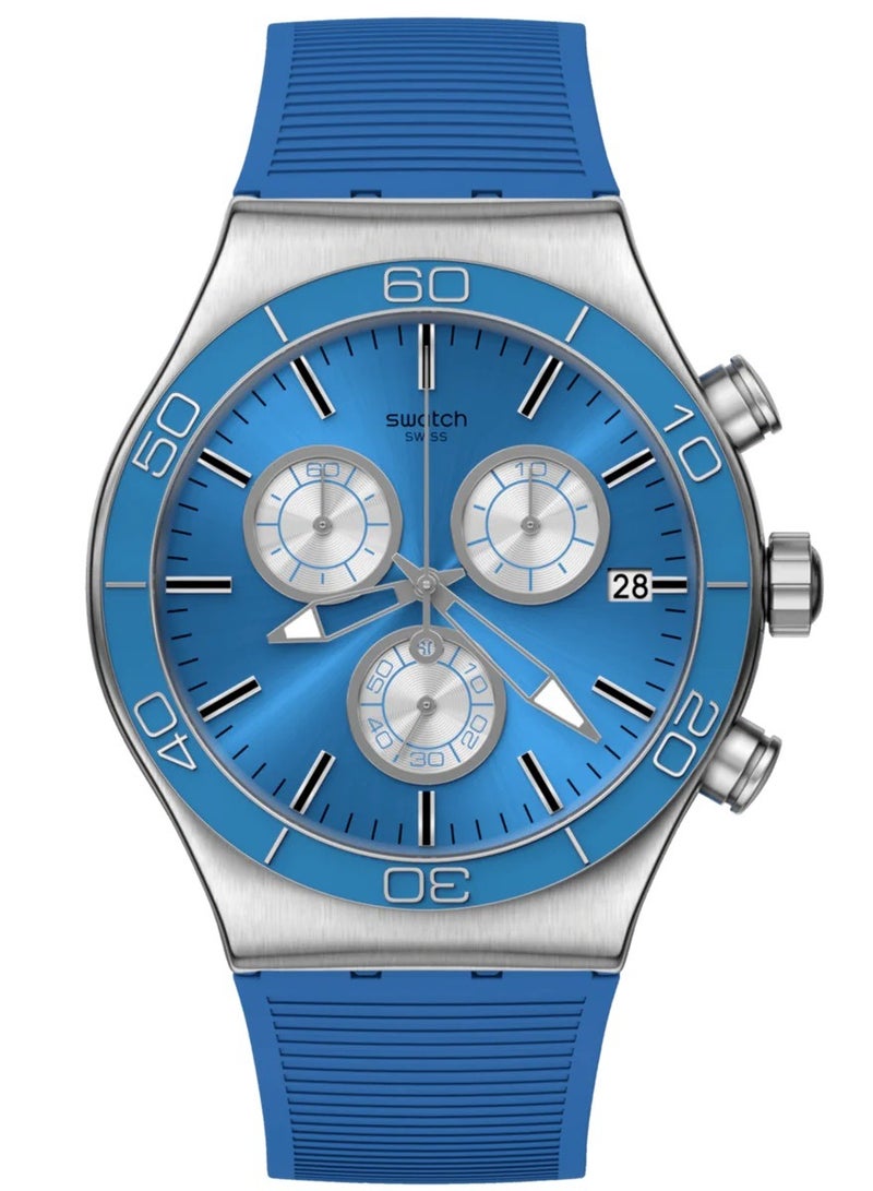 Swatch سواتش نيو إيروني كرونو YVS485 الأزرق هو كل شيء، حزام، للرجال - Image 1