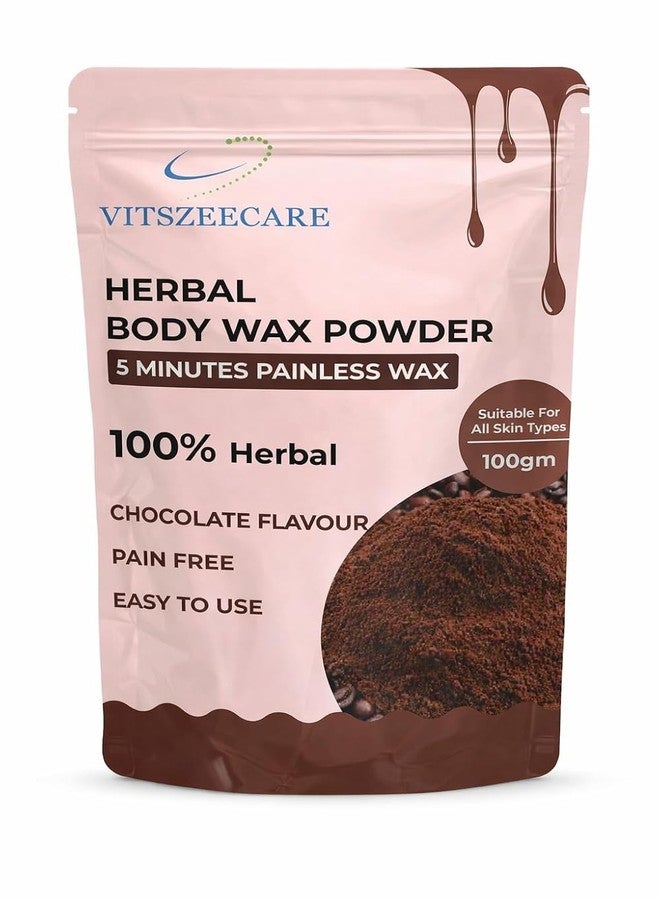 VITSZEECARE Herbal Body Wax Powder 100g Chocolate Flavoured | Painless 5 Minute Hair Removal for Women & Men | Easy Home Waxing for Face, Arms, Legs & Underarms | Suitable for All Skin Types - Image 1