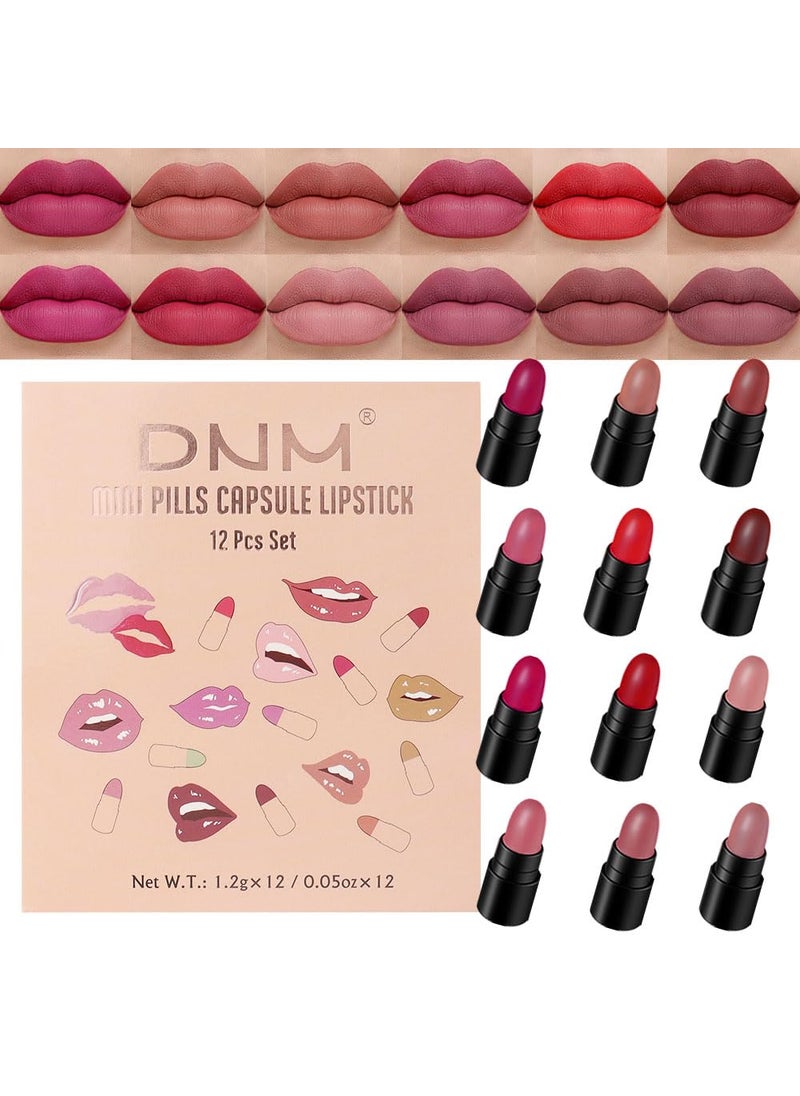 AMY'S DIARY - AMY'S DIARY Mini Lipstick 12Pcs Set for Women Nude Pink Ruby Red Mauve Taupe Brown Matte Small Magic Lipstick set Waterproof, Long Lasting 24 hours a prueba de agua mate originales - Image 1