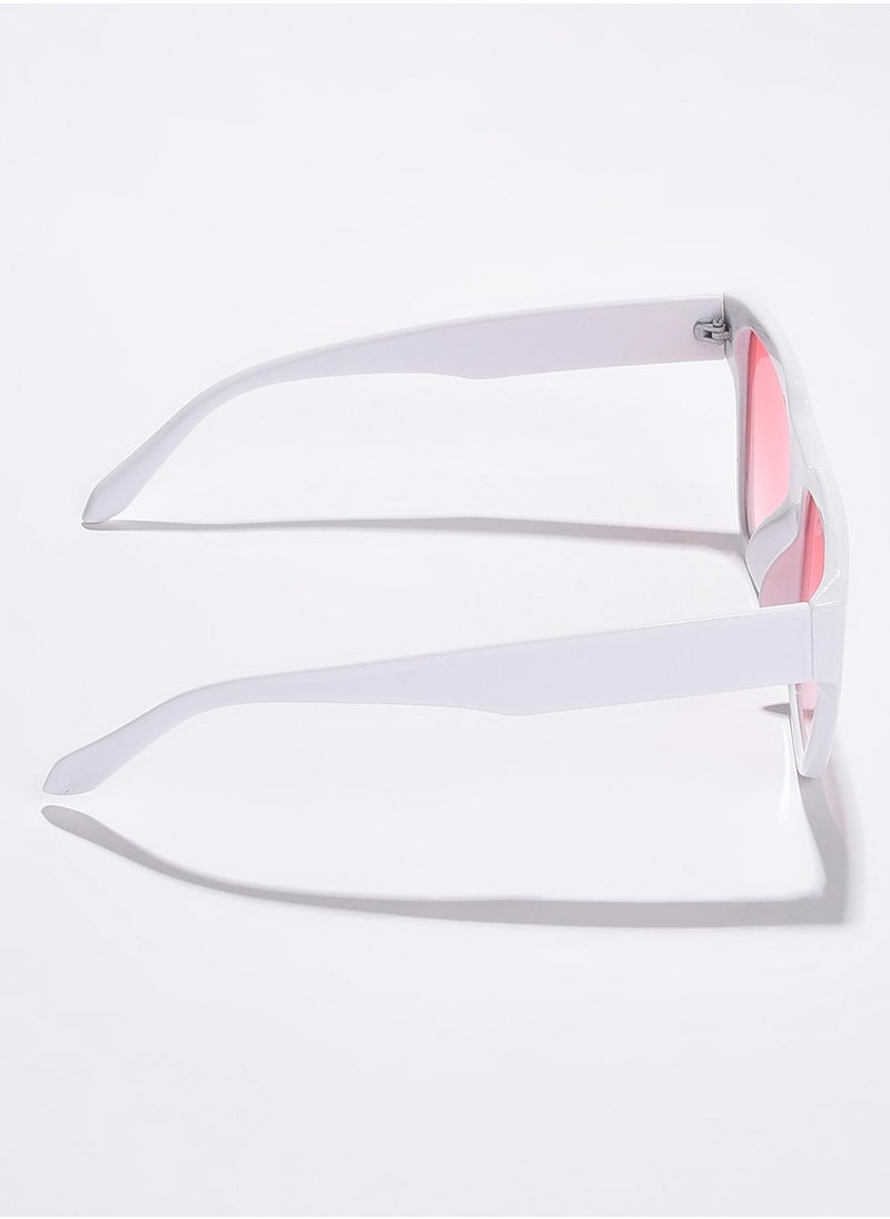 Haute Sauce Pink Lens White Cateye Sunglasses  - Image 5