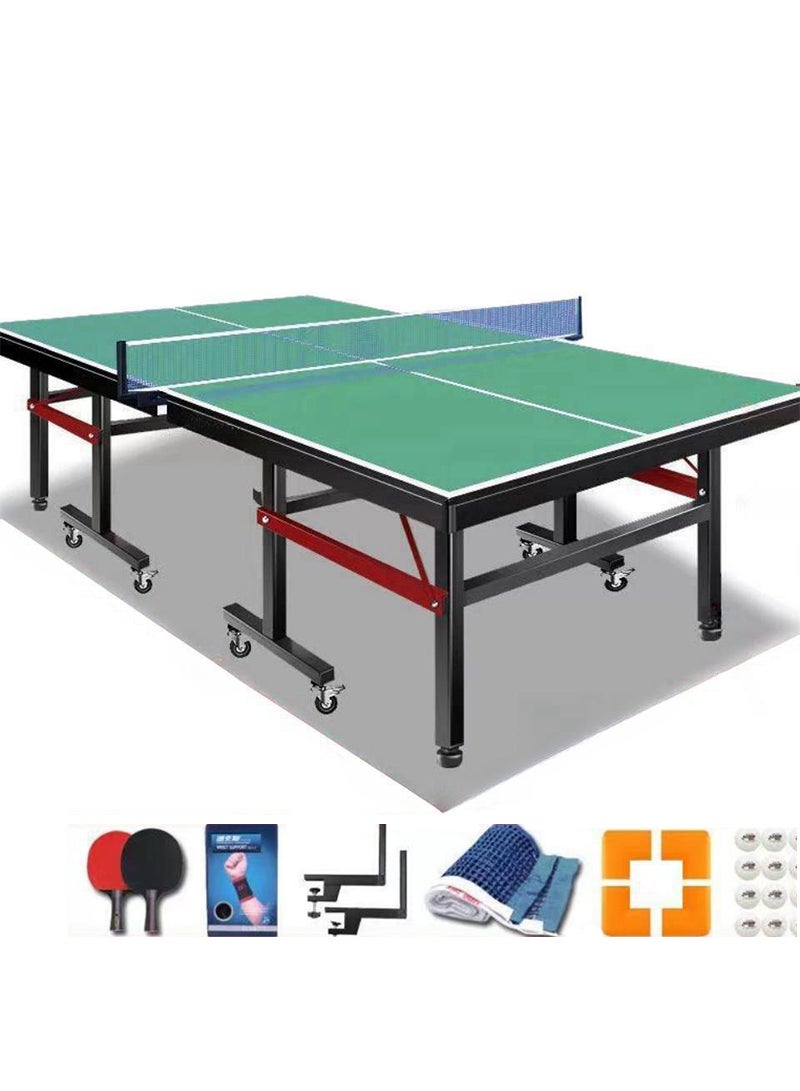 ETG Household Table Tennis Table Set, Foldable Mobile Table Tennis Table with Wheels 274*152*76CM  - Image 1