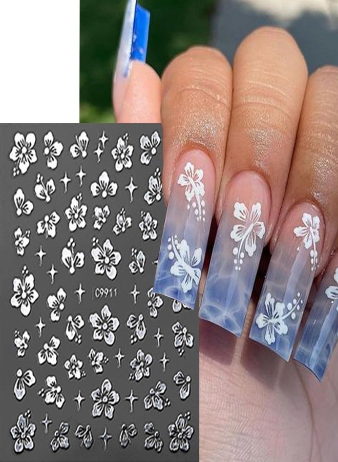 BYJKYEN Star Letters Heart Flower Nail Art Stickers Nail Decals 3D Self-Adhesive Silver Star Letters Heart Flower Nail Art Design Sticker for Women Girls Nail Decoration Accessories Kit 12 Sheets - Image 4