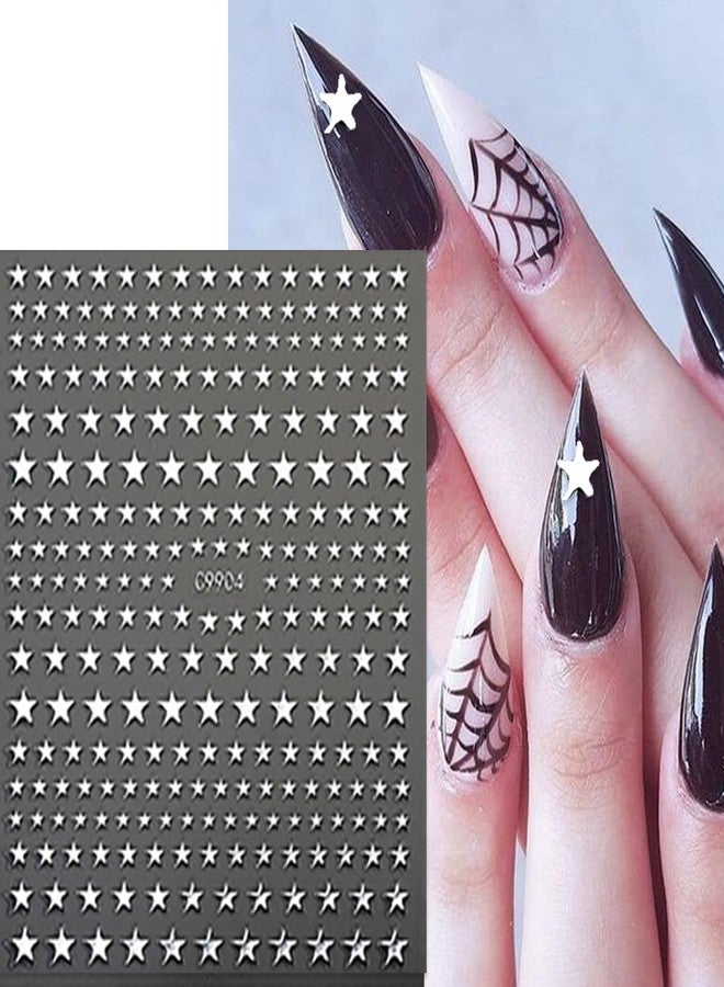 BYJKYEN Star Letters Heart Flower Nail Art Stickers Nail Decals 3D Self-Adhesive Silver Star Letters Heart Flower Nail Art Design Sticker for Women Girls Nail Decoration Accessories Kit 12 Sheets - Image 3