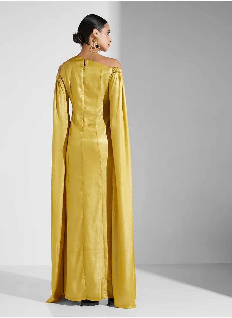 Golden Apple SLIT SLEEVES SATIN MAXI DRESS