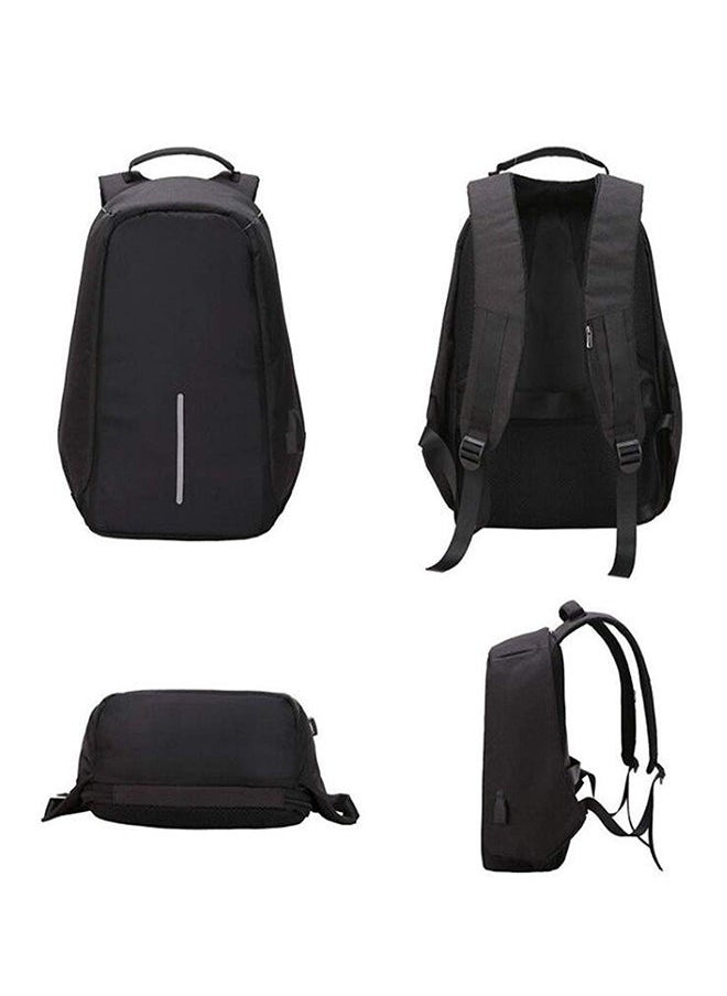 NIBEMINENT Laptop Backpack With USB Charging Port Fits Upto 14-Inch Black  - Image 4
