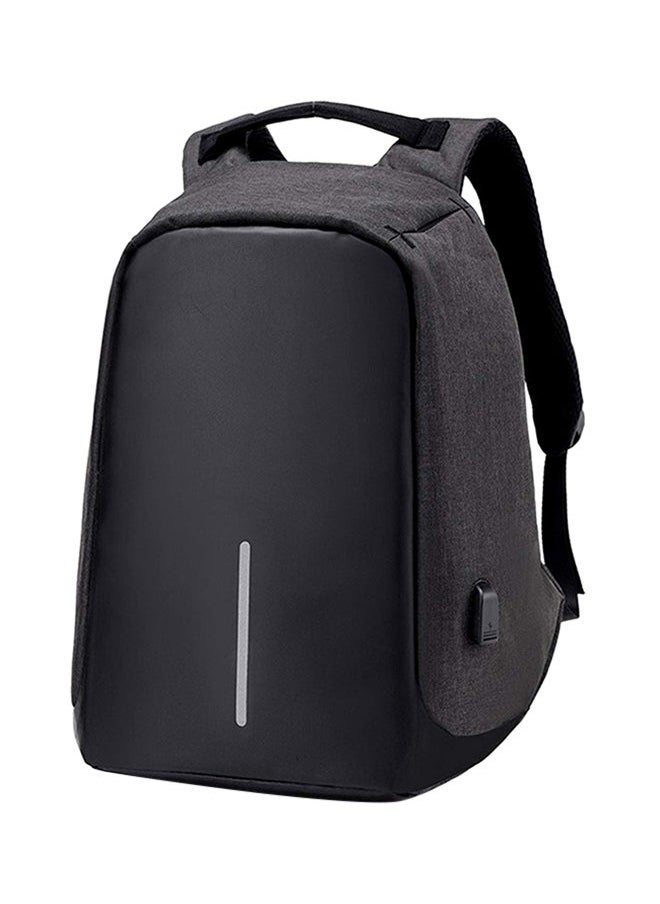 NIBEMINENT Laptop Backpack With USB Charging Port Fits Upto 14-Inch Black  - Image 2