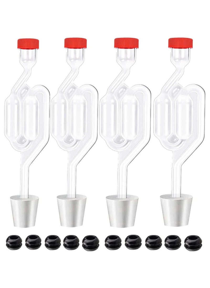 PYC 4Pack Twin Bubble Airlock Set, Fermentation Airlock with 4 Stoppers + 10 Grommets, Brewing Airlocks Brew Kits Airlocks for Fermenting.  - Image 1