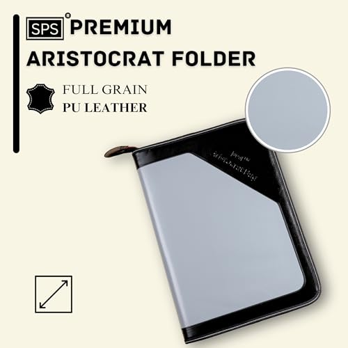 SPS PU Leather 36-Pocket A4 File Organizer – Professional Document Holder for Certificates, Legal Documents, Home, Office, School Use (Grey) - Image 2