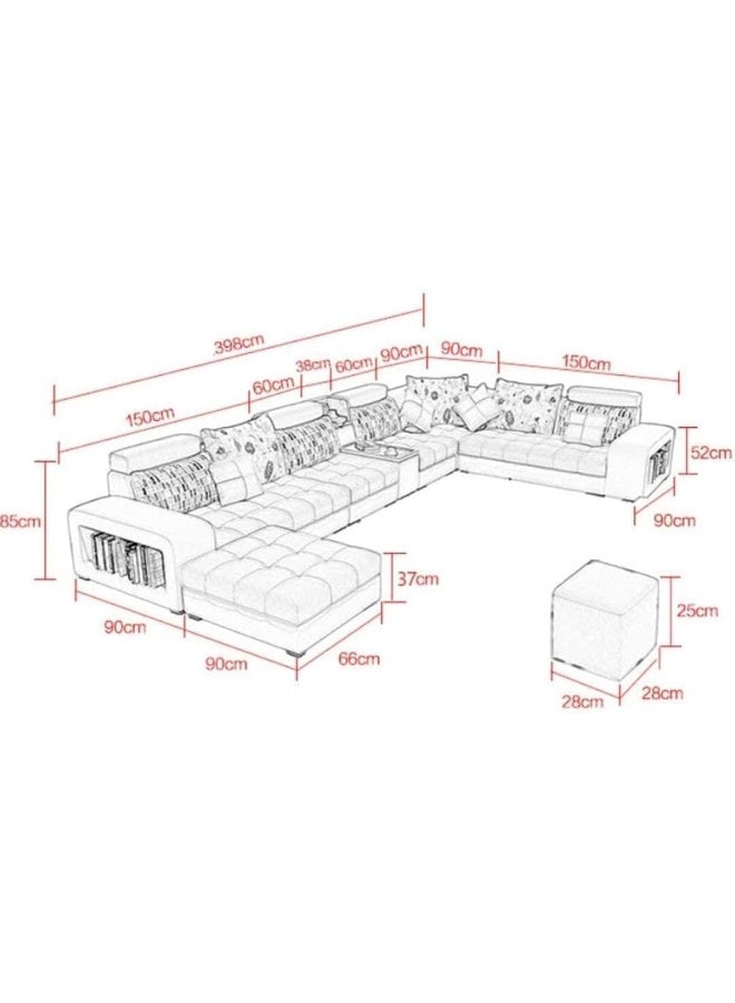 Generic Deep Sleep Live Room Sofa, Apartment Living Room Corner Sofa set Combination Furniture  - Image 2