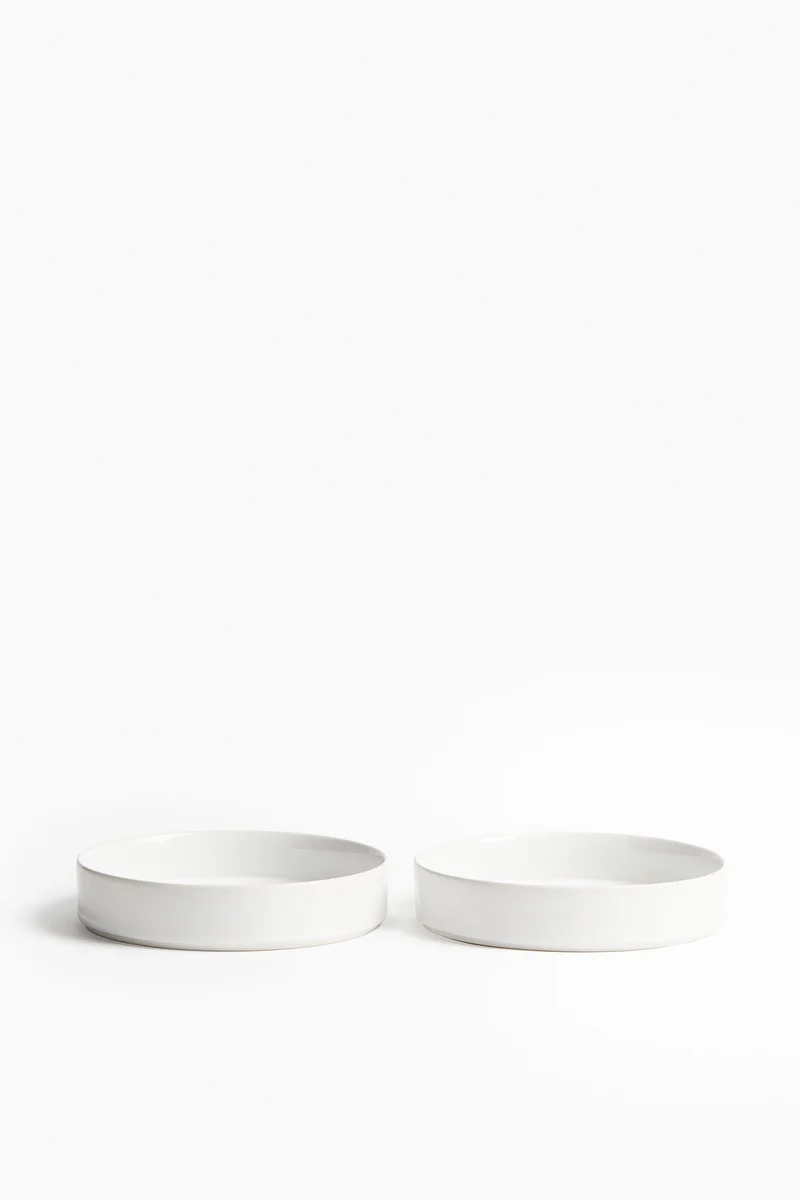 H&M 2-pack stoneware deep plates