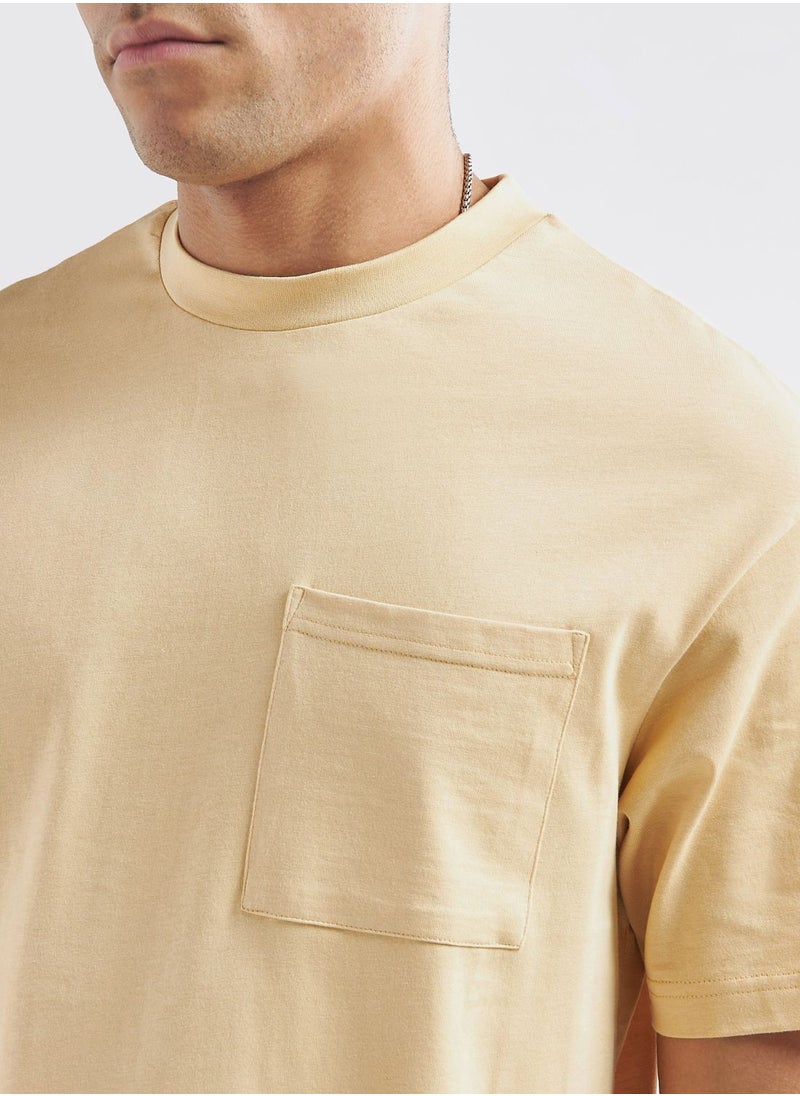 FAV Solid Crew Neck Oversized T-Shirt  - Image 3