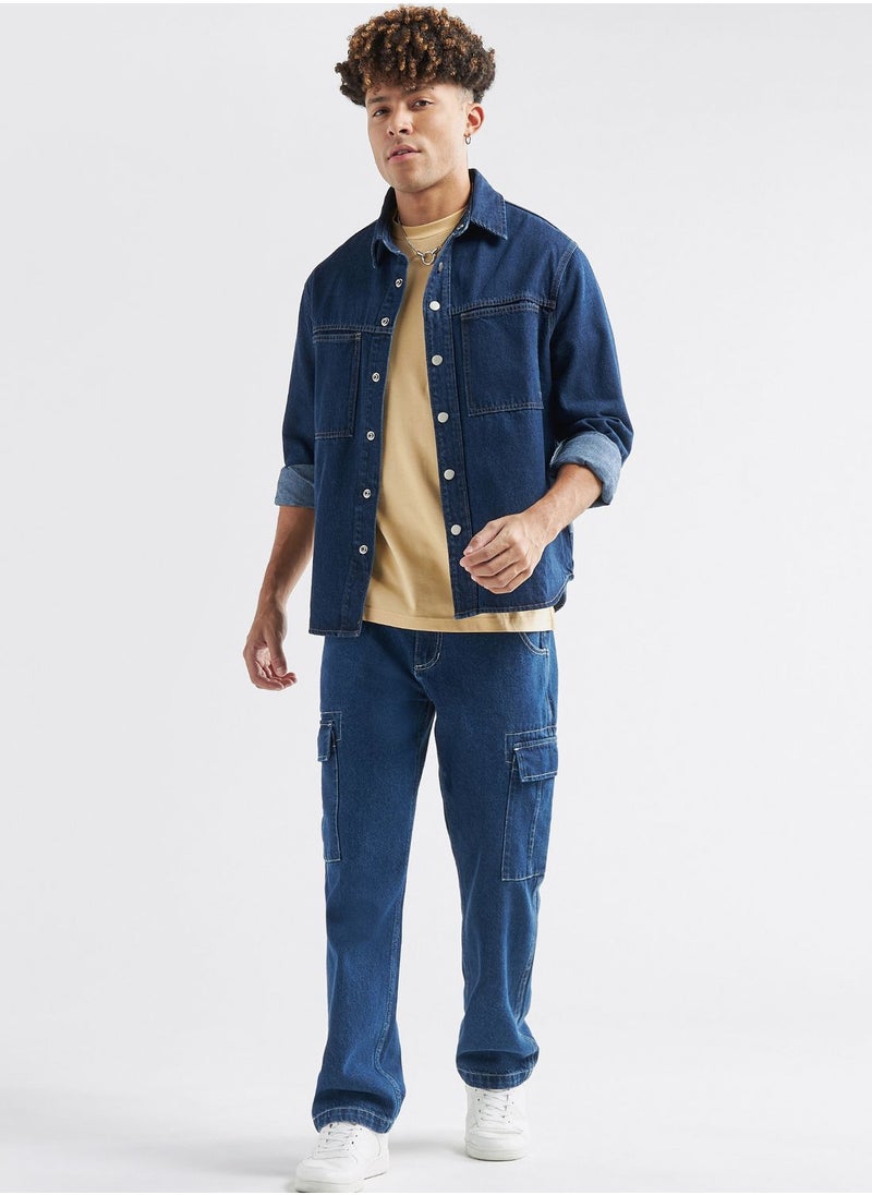 FAV Solid Crew Neck Oversized T-Shirt  - Image 4