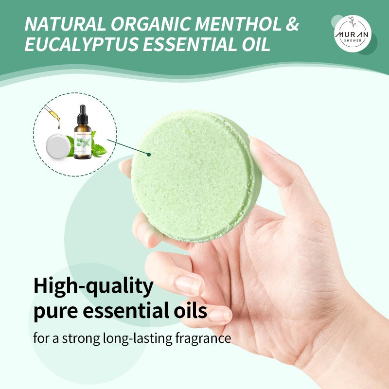 MURAN SHOWER Shower Steamers Aromatherapy 15-Pack Shower Bombs Gifts For Mom Wife  Organic Menthol & Eucalyptus Natural Essential Oil  Unique Birthday Valentines Day Gifts For Her Him Women Daughter Stress Relief - Image 3