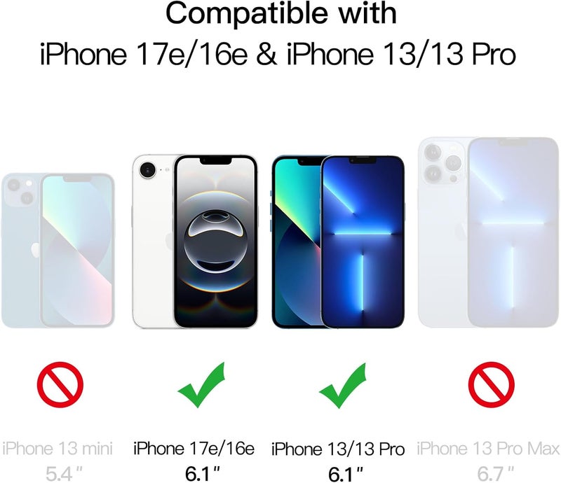 جي تيك واقي شاشة كامل التغطية من لجهاز iPhone 17e (2026) / iPhone 16e / iPhone 13/13 Pro، فيلم زجاجي مقوى مع أداة تركيب سهلة، متوافق مع الحافظات، شفاف عالي الوضوح، شاشة مقاس 6.1 بوصة، عبوة من 3 قطع - Image 2