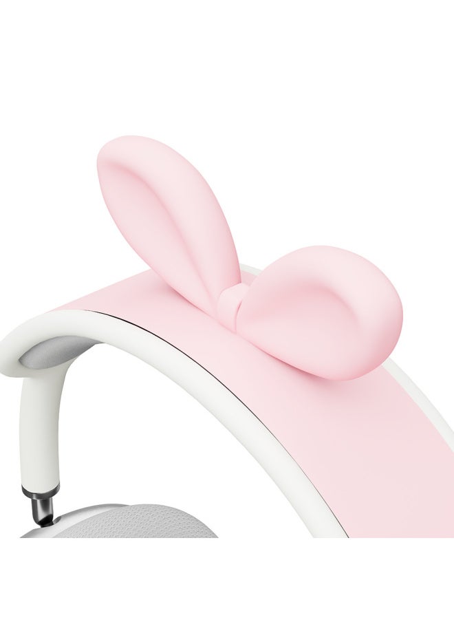 Generic - Suitable For Airpodsmax Head Beam Cover Silicone Cartoon Rabbit Apple Airpods Max Head-mounted Earphone Case-Color:Black Headband [rabbit Style] Decoration-Model:Airpods Max - Image 1
