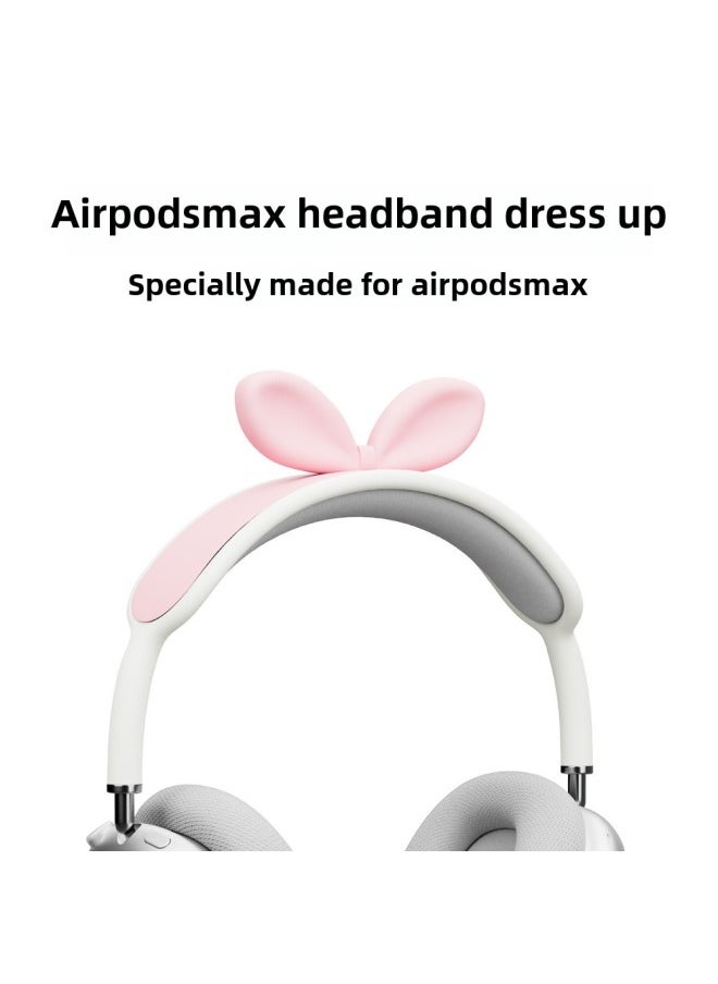 Generic - Suitable For Airpodsmax Head Beam Cover Silicone Cartoon Rabbit Apple Airpods Max Head-mounted Earphone Case-Color:Black Headband [rabbit Style] Decoration-Model:Airpods Max - Image 1
