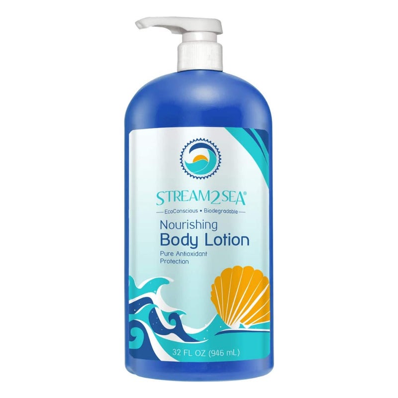 STREAM 2 SEA Nourishing Body Lotion For Dry Skin 32 Fl oz Vitamin E Squalene Reef Safe and Paraben Free After Sun Moisturizing Body Lotion Nourish and Protect Skin from Sun Exposure and Dry Weather