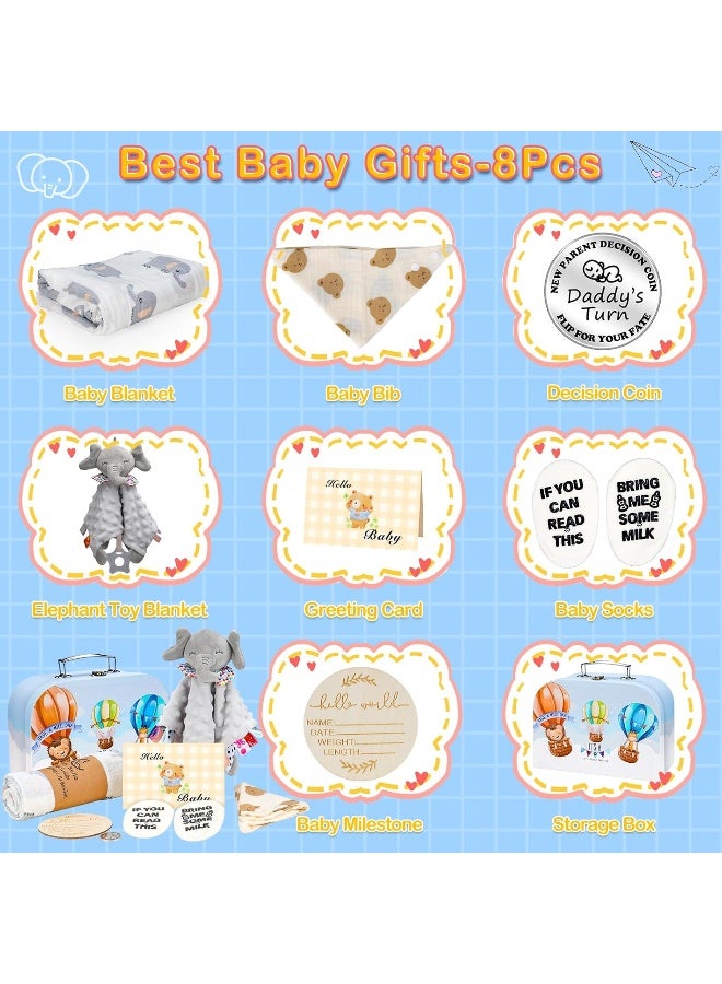 WeCool Baby Boy Gift Basket Set, 8Pcs Newborn Baby Essentials - Image 2