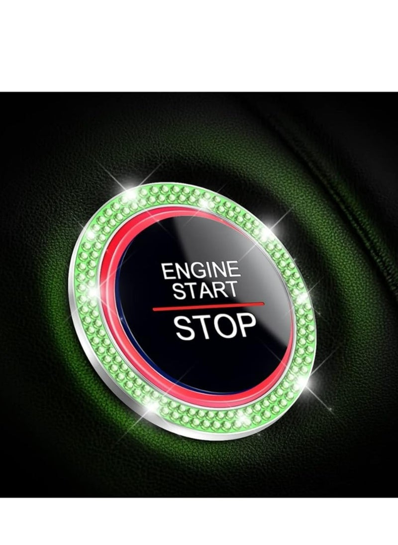 Generic 1-Pack Car Bling Crystal Rhinestone Engine Start Ring Decals,  Car Push Start Button Cover/Sticker, Key Ignition Knob Bling Ring  - Image 1