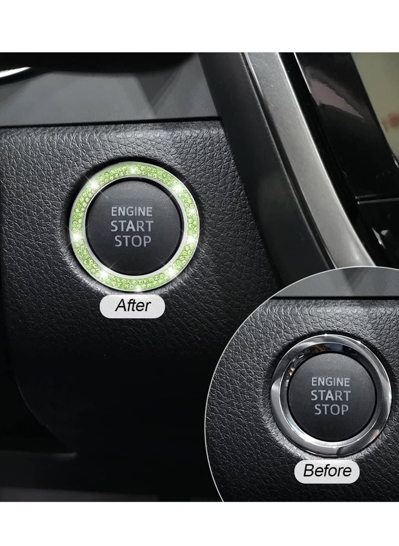 Generic 1-Pack Car Bling Crystal Rhinestone Engine Start Ring Decals,  Car Push Start Button Cover/Sticker, Key Ignition Knob Bling Ring  - Image 4