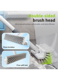 Generic Grout Brush with Long Handle, 48" Grout Cleaner for Tile Floors, Double-Sided Scrub Brush, Floor Broom with V-Shape Stiff Bristles for Bathroom, Patio, Kitchen, Wall, Corners and Deck  - Image 3