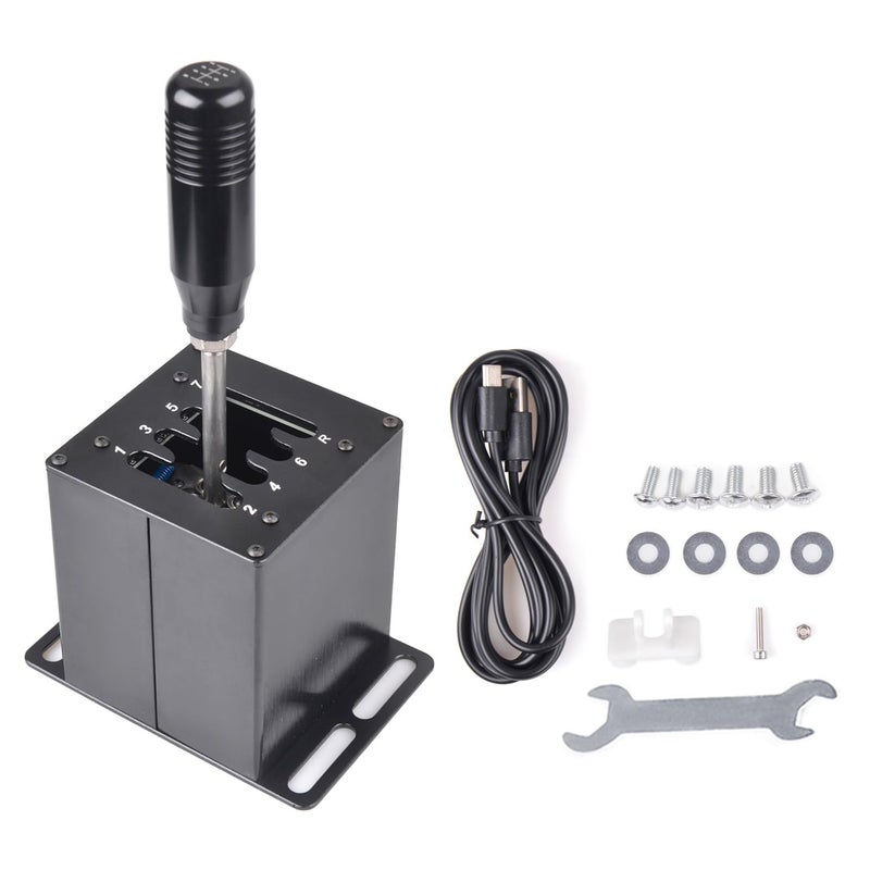 CNRAQR PC USB Simulator Shifter 7R H Gear Shifter for LO GITECH G29G27G25G920 T300RSGT Compatible with Gearshift PC Windows Steering Wheel for ATS ETS Dust WRC Sim Racing Game