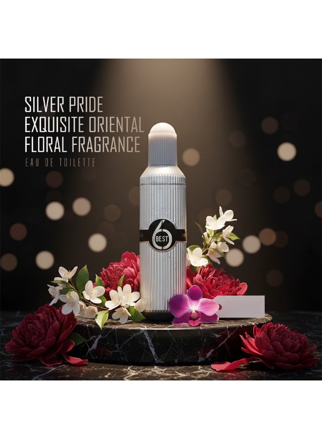 BEST 6 Silver Exquisite Oriental Floral Fragrance for Men | Eau de Toilette |100 ml - Image 4