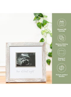 pearhead Pearhead Love at First Sight Rustic Sonogram Photo Frame, Baby Ultrasound Keepsake Picture Frame, Gender-Neutral Nursery Décor, 4" x 3" Photo Insert, Distressed Wood  - Image 5