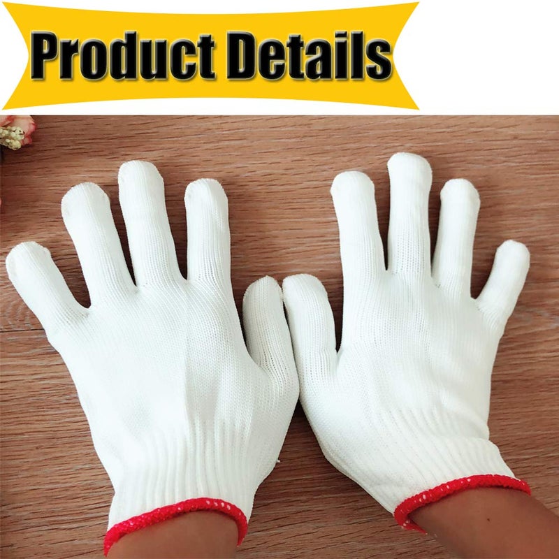 NRDBEEEC Hand Working Gloves Safety Grip Protection Work Gloves Men Women BBQ Thick Cotton (Pack of 6 Pairs) - Image 3