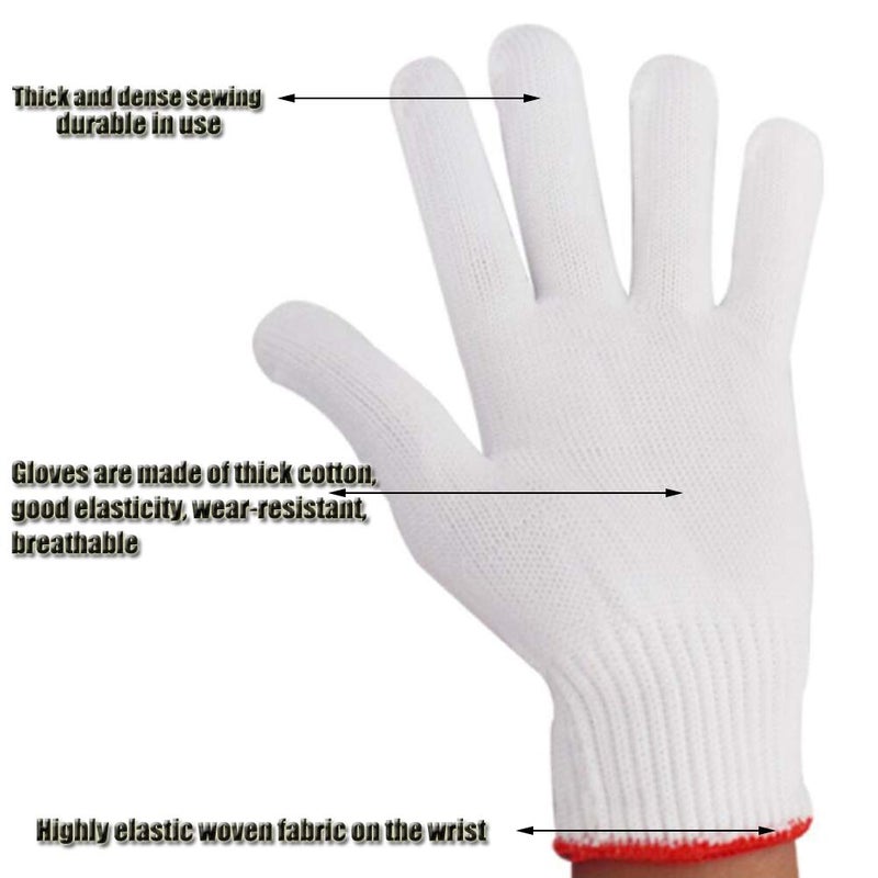 NRDBEEEC Hand Working Gloves Safety Grip Protection Work Gloves Men Women BBQ Thick Cotton (Pack of 6 Pairs) - Image 5