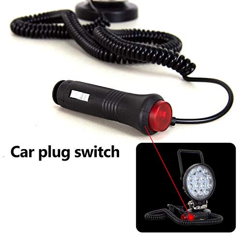 SKYWORLD Magnetic Led Work Light 12V, SKYWORLD 1PCS 4 Inch 42W Round Flood Off Road Driving Fog Lamp, Portable Magnetic Base Holder for Car SUV Trailer Tractor Truck Engineering Maintenance Garage Camping - Image 4