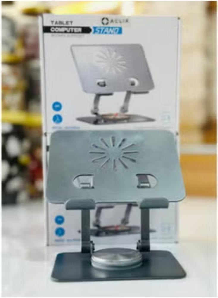 360° Rotating Tablet Stand for Desk Aluminum Alloy Foldable iPad and Phone stand Holder for Desk Angle Adjustable - Image 2