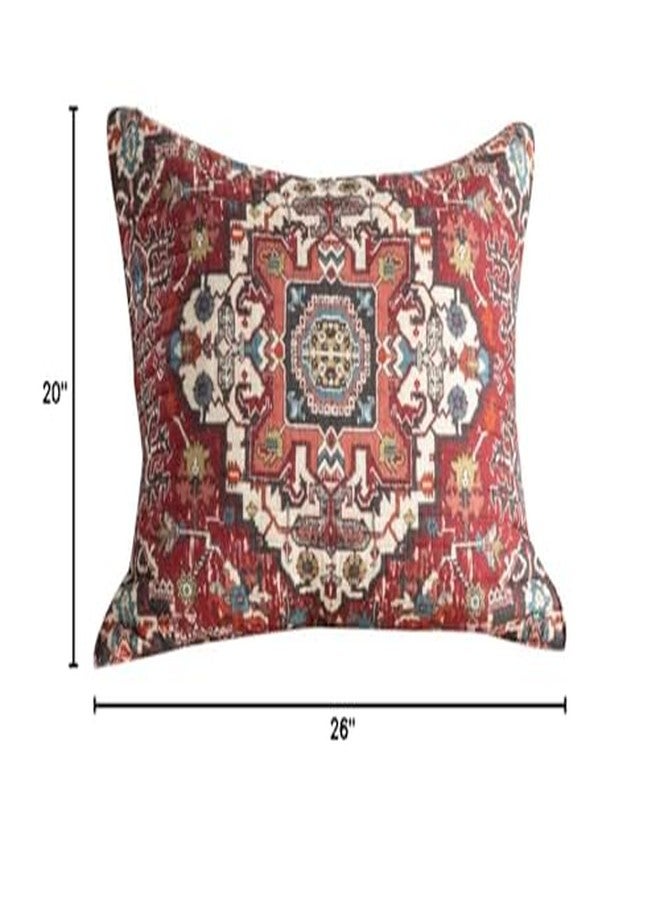 Rod's True Western Highland Ranch (Sham) - Red Blue Rust Gray Taupe - Southwest Medallion Kilim - Standard Sham - Sham Size (20x26in) - Cotton - Image 3