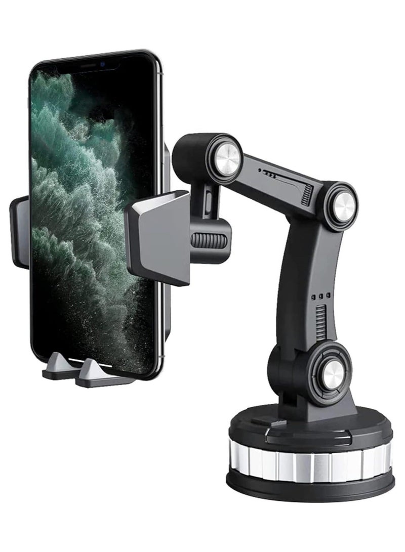 Black Universal Car Phone Mount Super Suction & Stable Holder for Dashboard & Windshield - Image 1