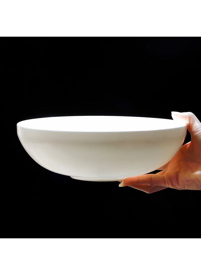Sky Top Large Bowl Salad Bowl, Pure White Porcelain Bone China Tableware, Creative 9-Inch Household High-Value Flying Saucer Series - Image 4
