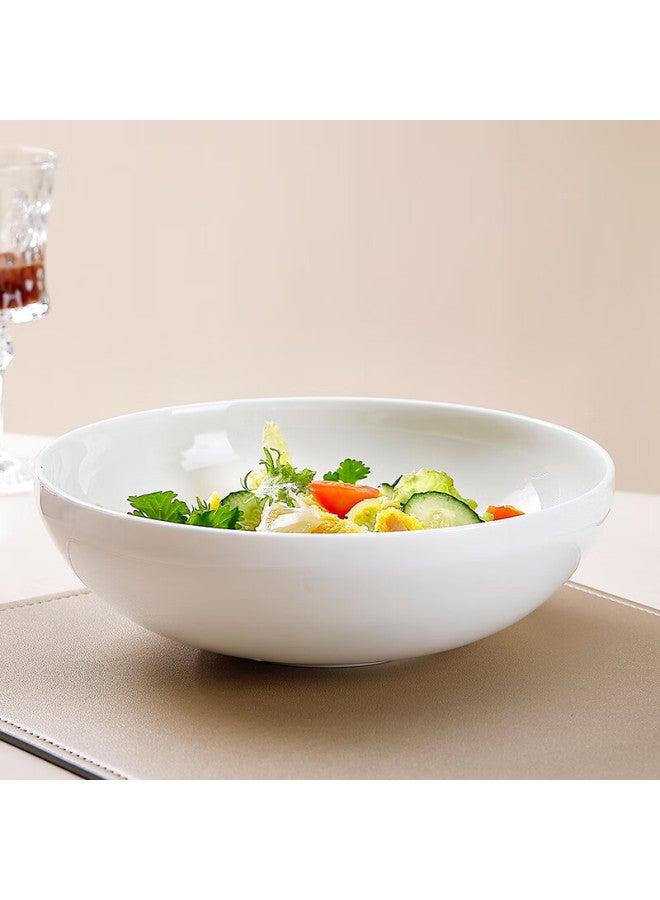 Sky Top Large Bowl Salad Bowl, Pure White Porcelain Bone China Tableware, Creative 9-Inch Household High-Value Flying Saucer Series - Image 5